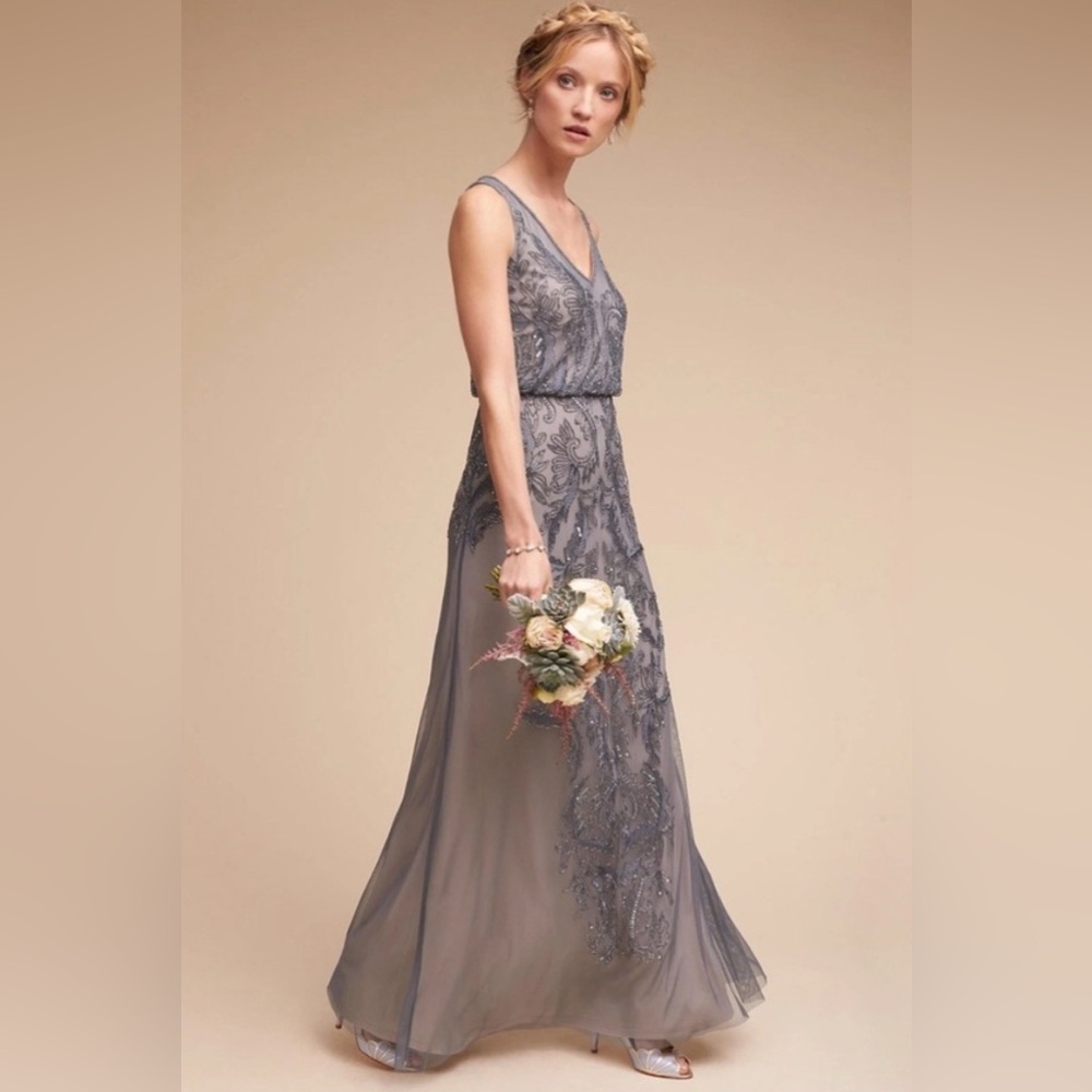 NWT Adrianna Papell Beaded Gown, Anthropologie BHLDN